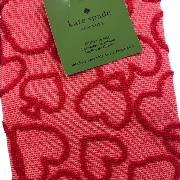 kate spade Red and Pink Heart Pattern Towel - Picture 2 of 2